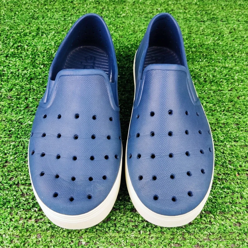 People Footwear Slip On Shoes Boys J2 Navy The Senna Perforated EVA Sneakers